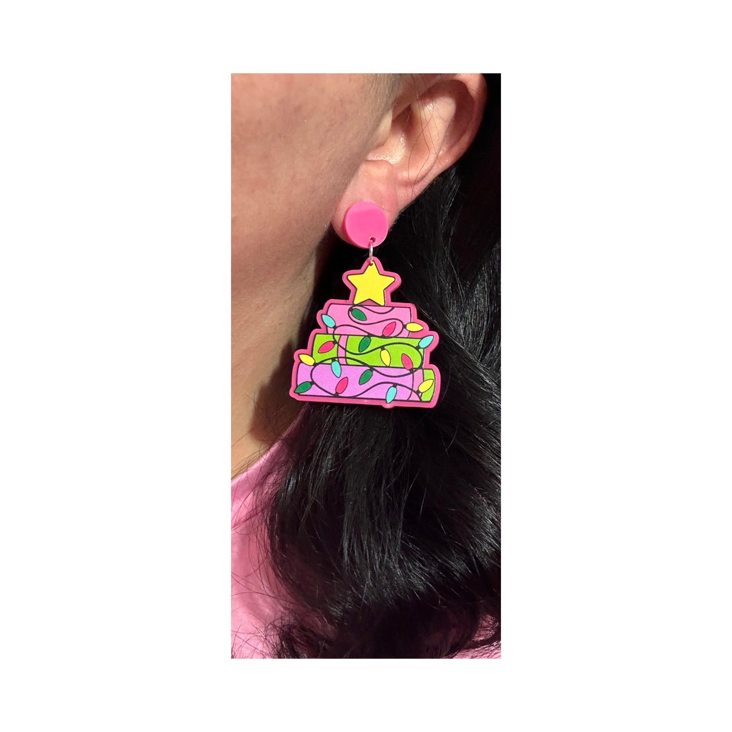 Bookmas Christmas Tree  Drop Earrings