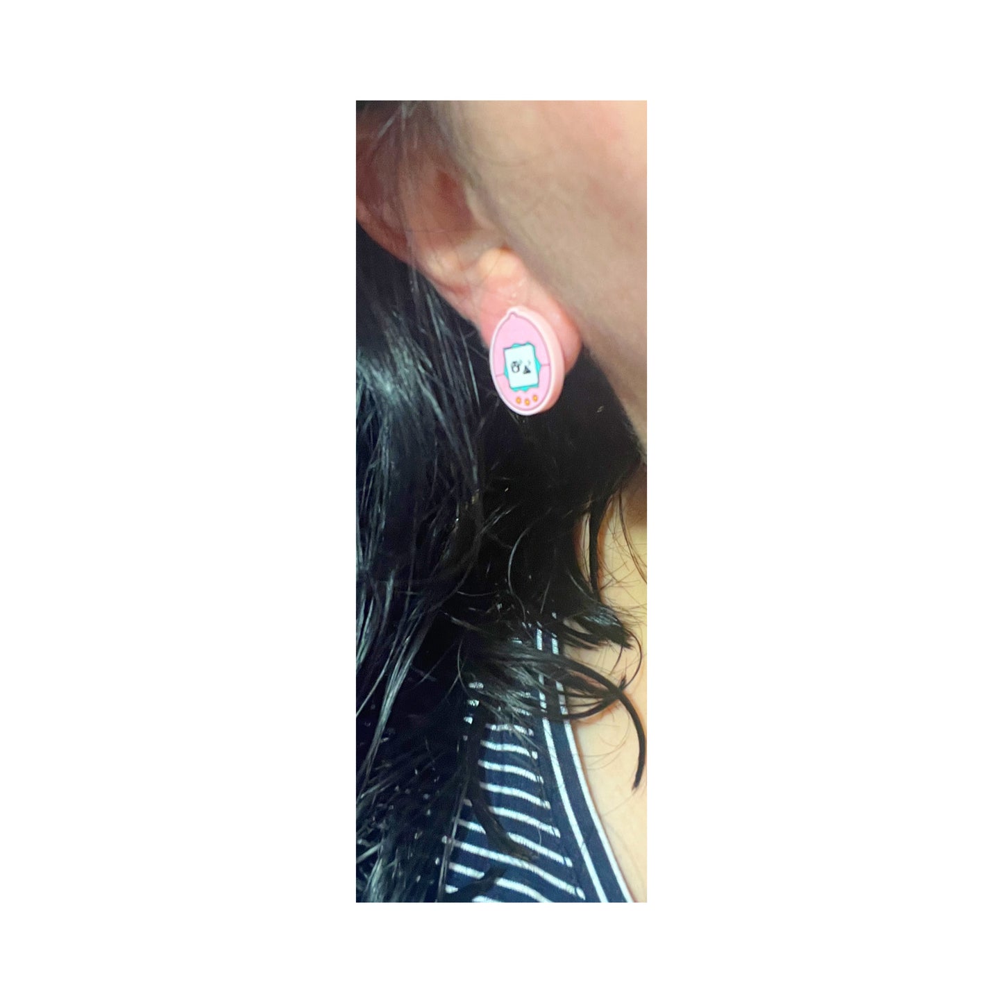 Pink Digital Pet Post Earrings