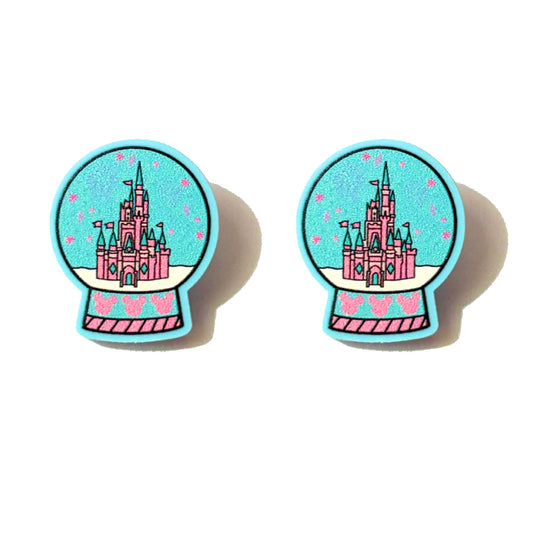 Castle Snow Globe Post Earrings