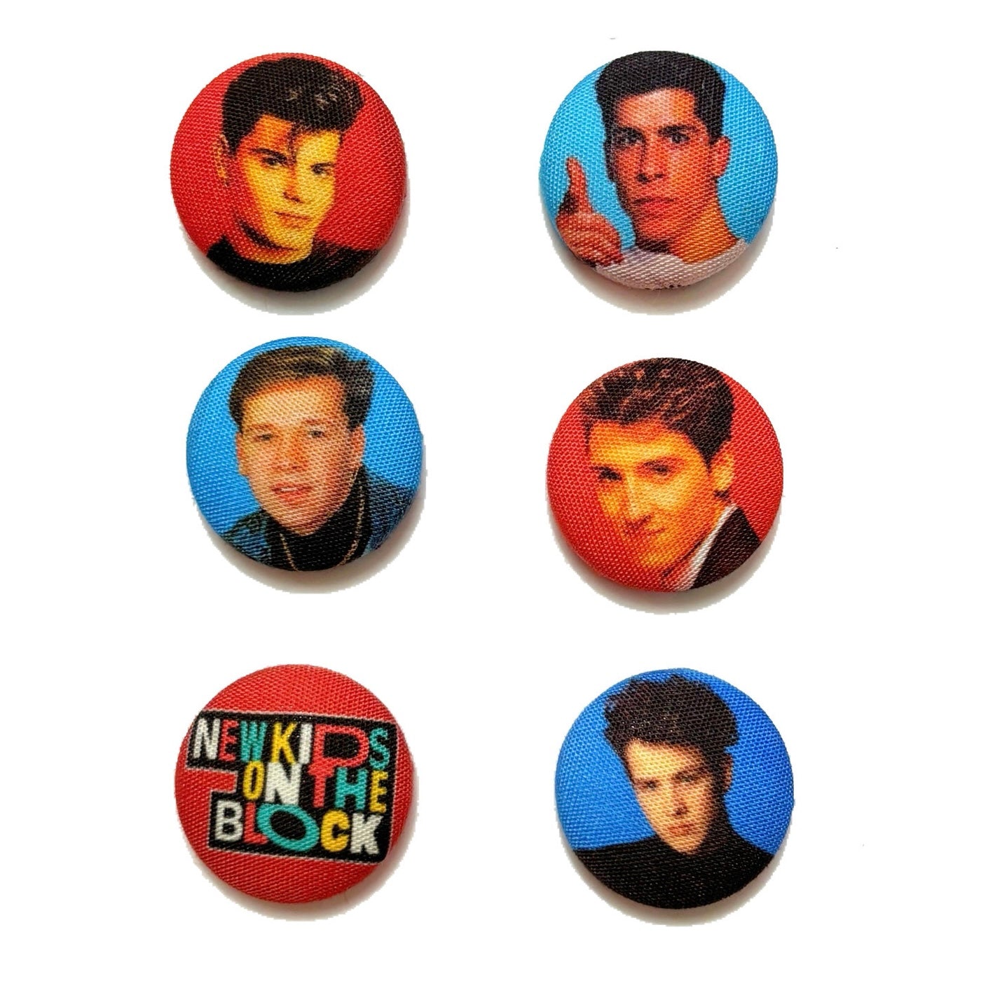 NKOTB Mix and Match Fabric Button Earrings