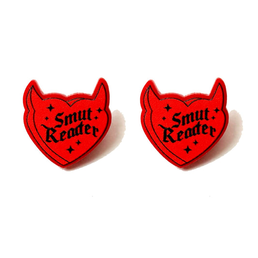 Smut Reader Heart Post Earrings