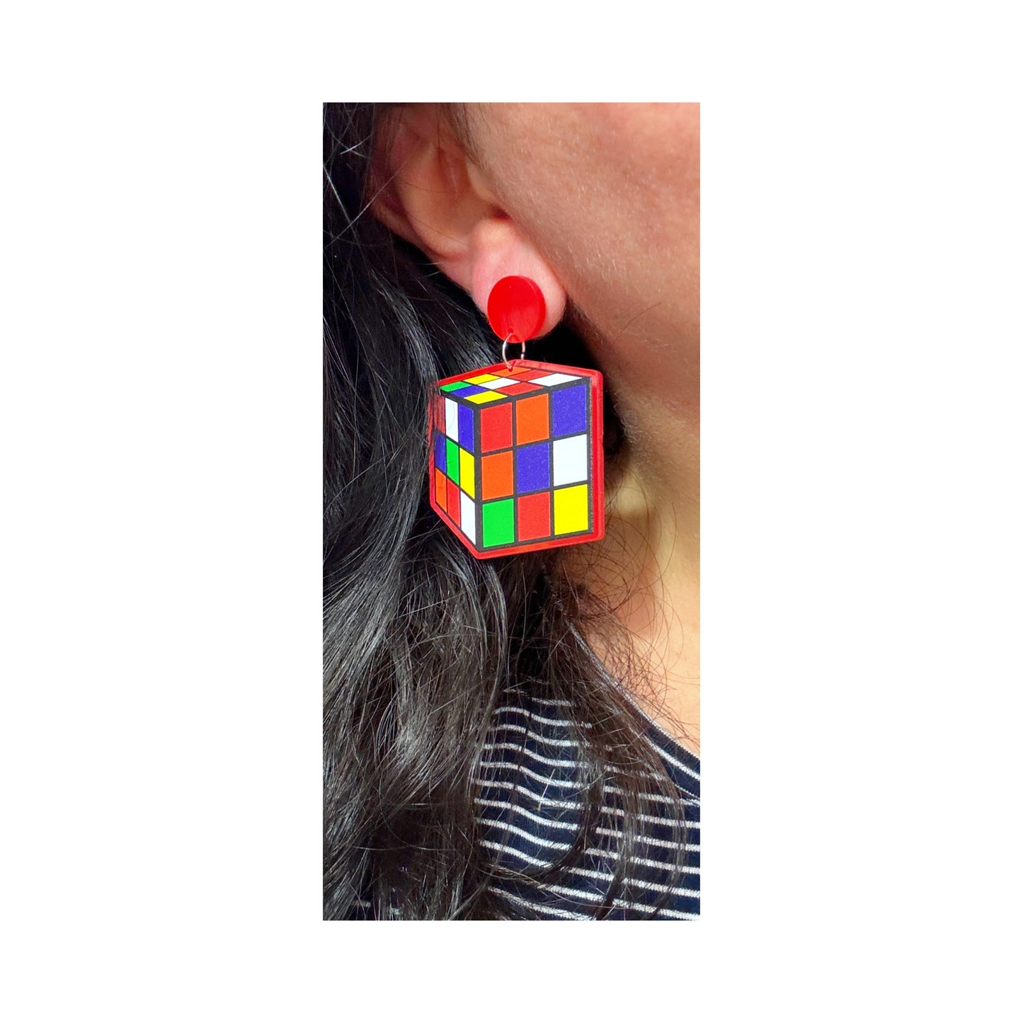 Rubix Cube Drop Earrings