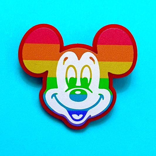 Rainbow Retro Mouse Pin