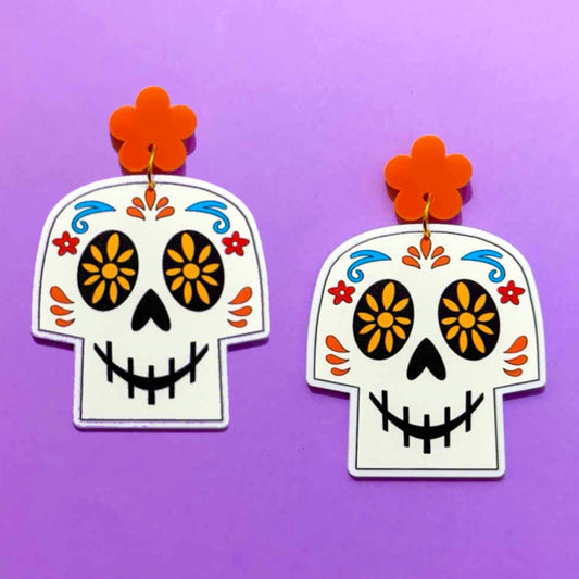 Coco Calavera Sugar Skull Drop Earrings