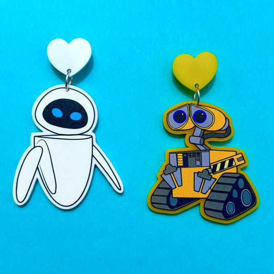 Robot Love Acrylic Drop Earrings