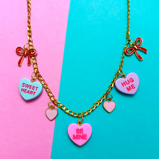 Conversation Heart Charm Necklace