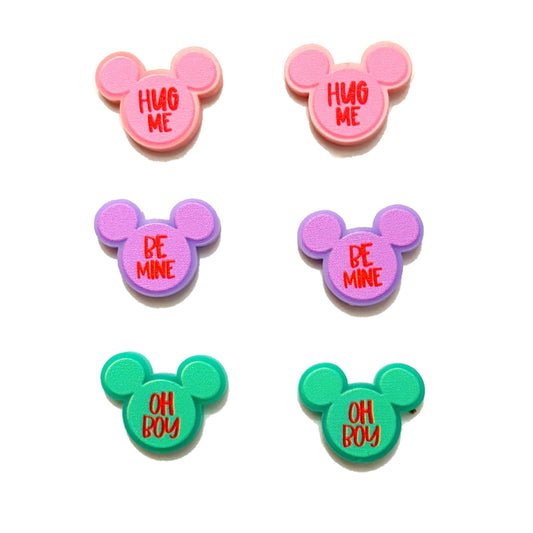 Mouse Conversation Heart Post Earrings Set of 3