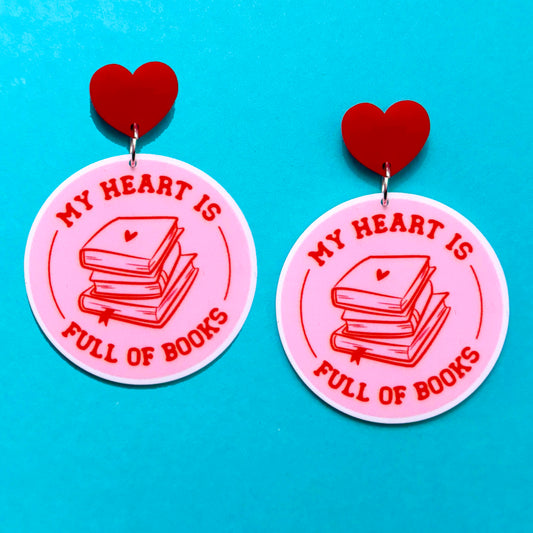 Heart Full Of Books Drop Earrings