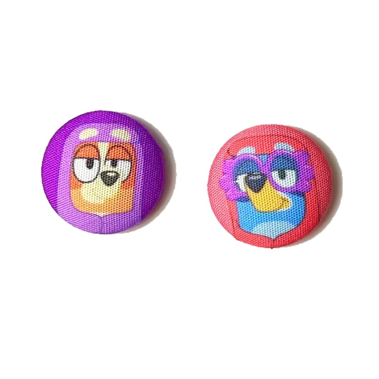 Janet & Rita Fabric Button Earrings