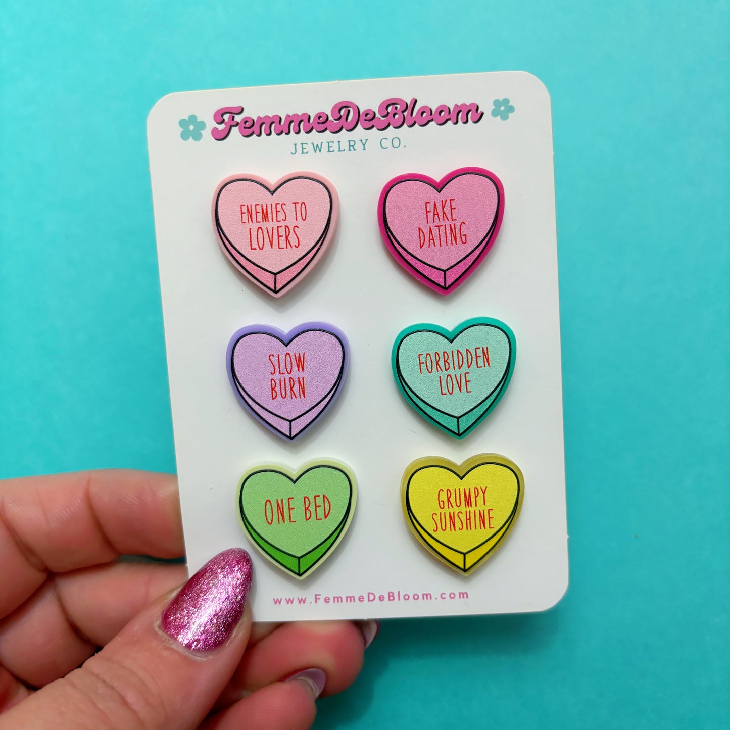 Romance Book Tropes Heart Mix And Match Post Earrings