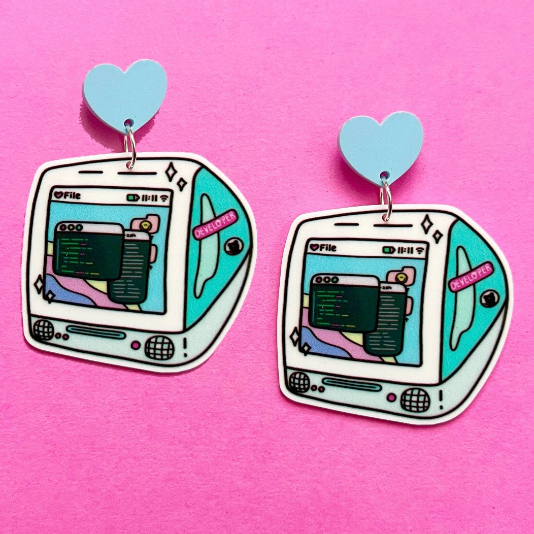 90s Computer Drop Earrings