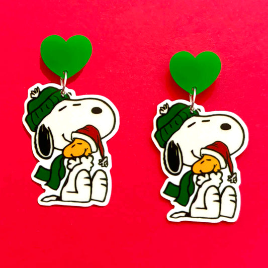 Winter Snoop & Woodstock Drop Earrings