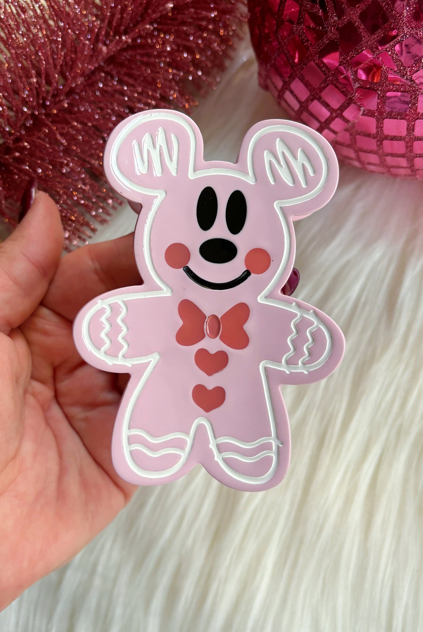 Pink Mouse Gingerbread Claw Clip