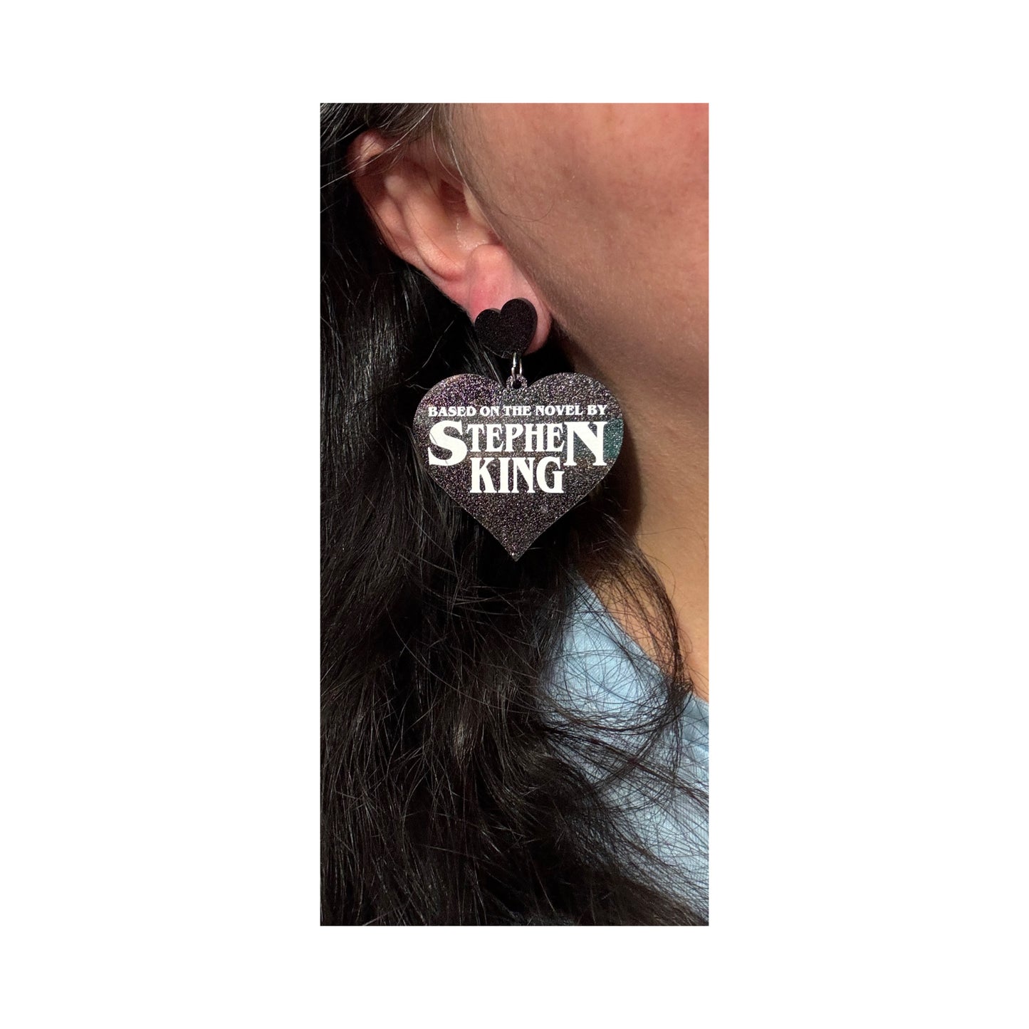 Stephen King Heart Drop Earrings