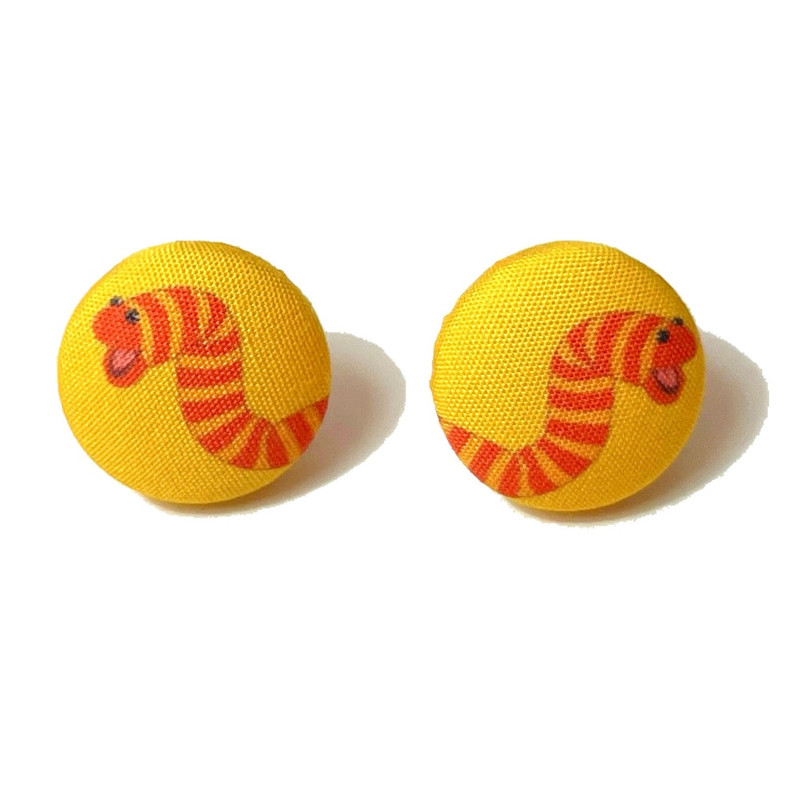 Slimey Fabric Button Earrings