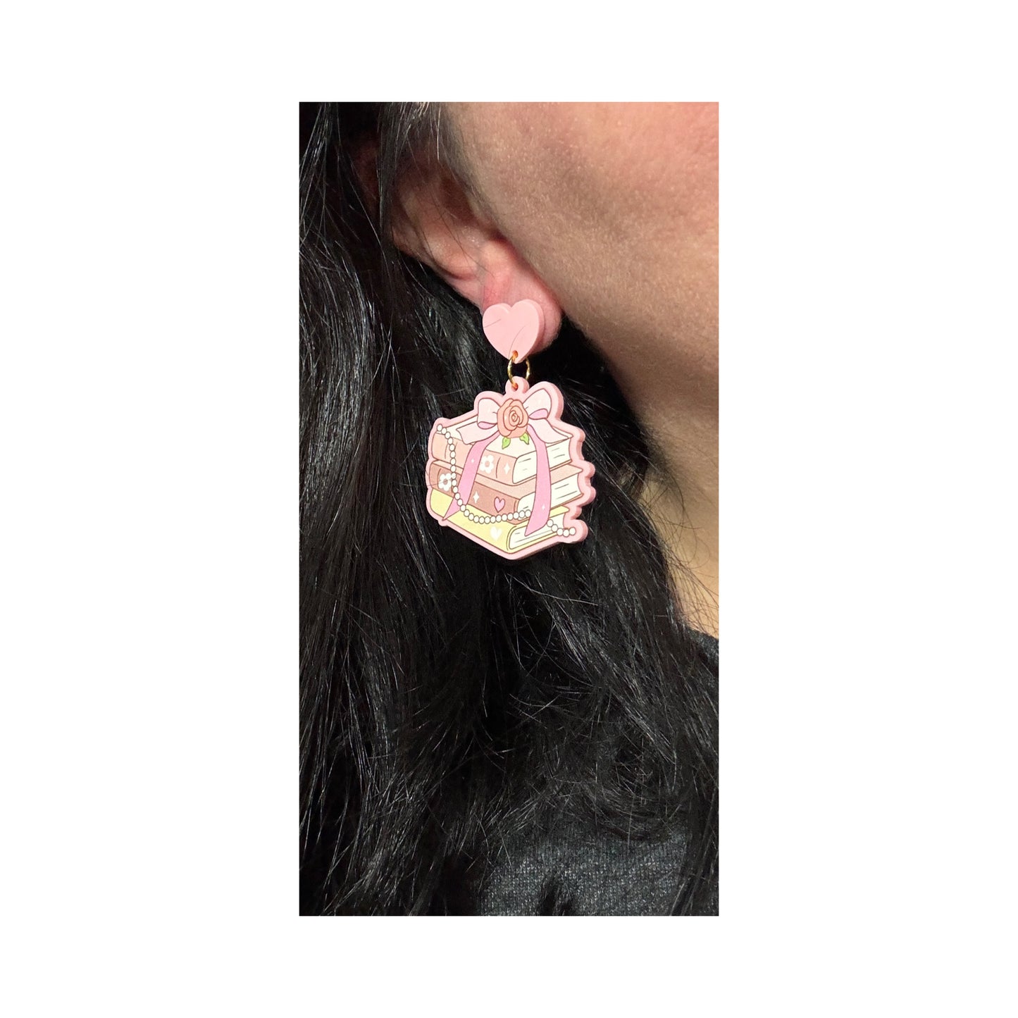 Sweetheart Pastel Bookstack Drop Earrings