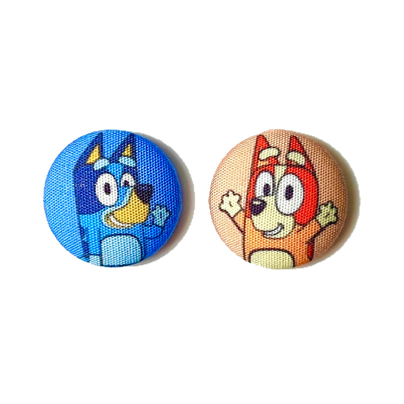 Heeler Sisters Fabric Button Earrings