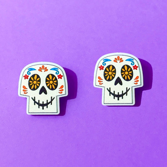 Coco Calavera Skull Post Earrings