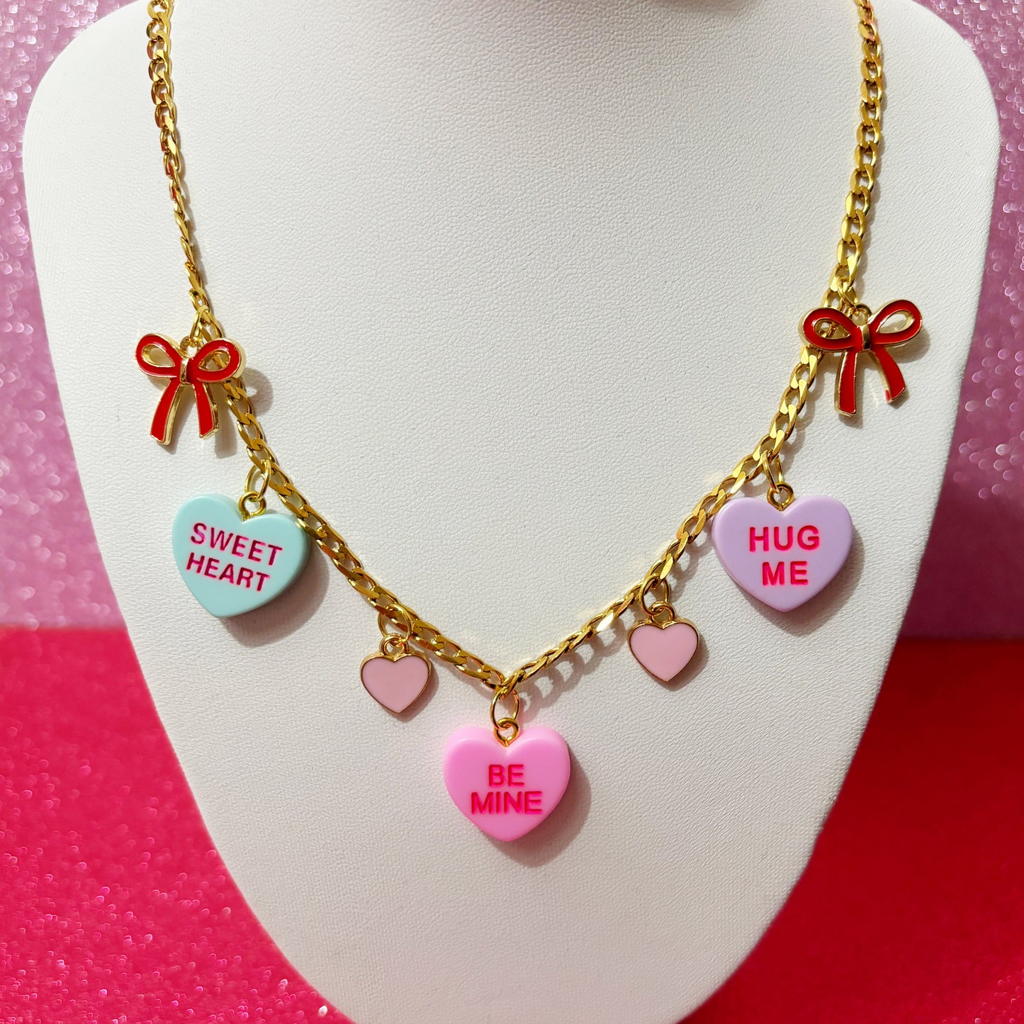 Conversation Heart Charm Necklace