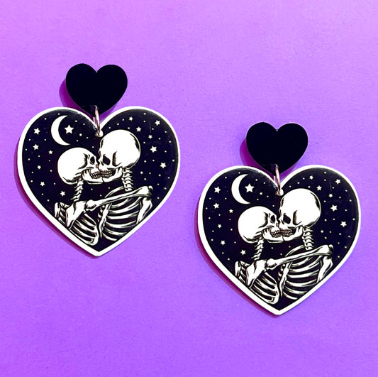 Skeleton Love Acrylic Drop Earrings