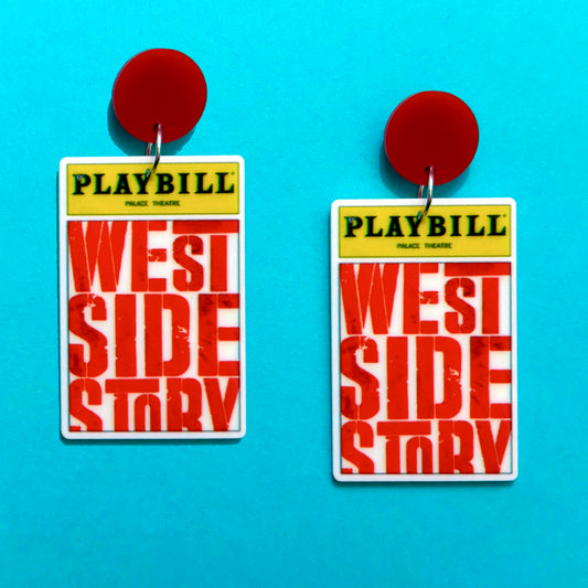 West Side Story Playbill Drop Earrings