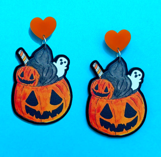 Pumpkin Cocktail Drop Earrings