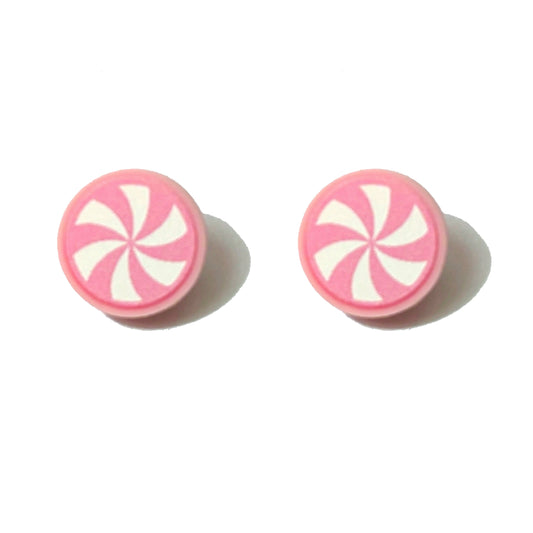 Pink Peppermint Post Earrings