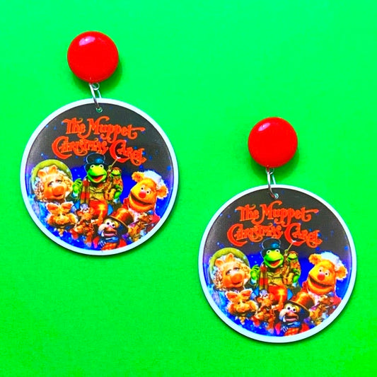 Muppet Christmas Carol VHS Acrylic Post Earrings