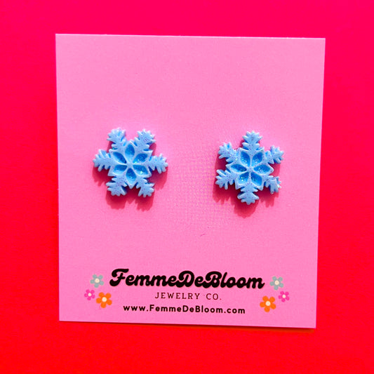 FREE GIFT - Blue Sparkle Snowflake Post Earrings