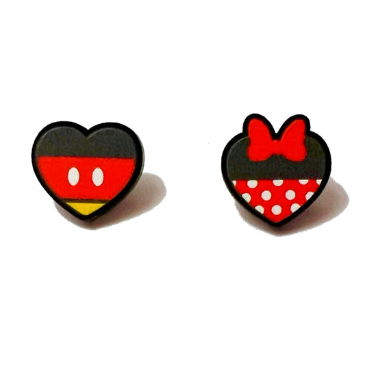 Mouse Heart Post Earrings