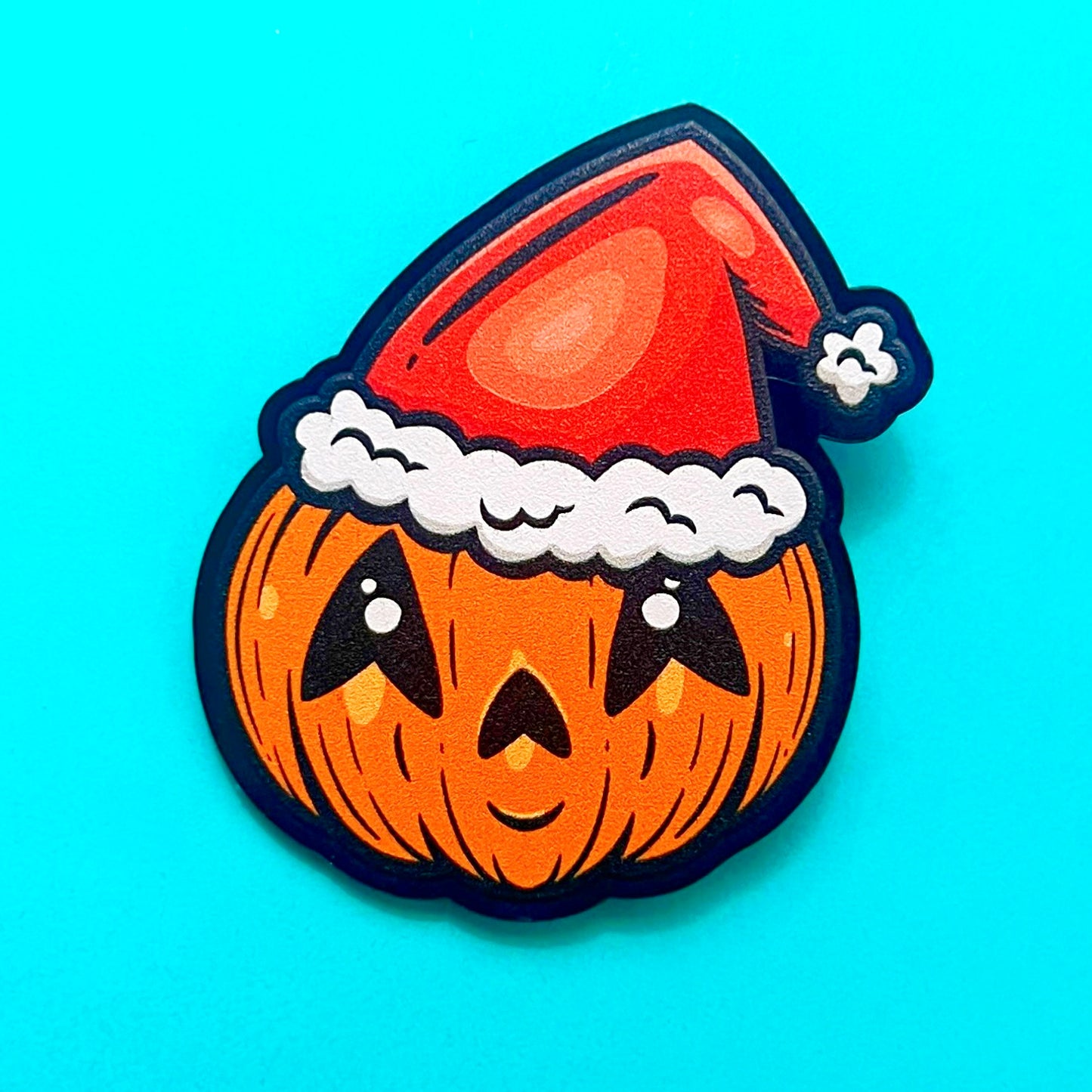 Pumpkin Santa Hat Pin