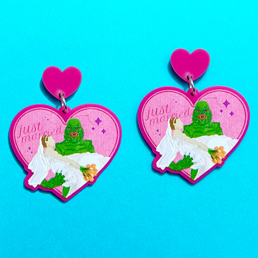 Lagoon Love Heart Drop Earrings