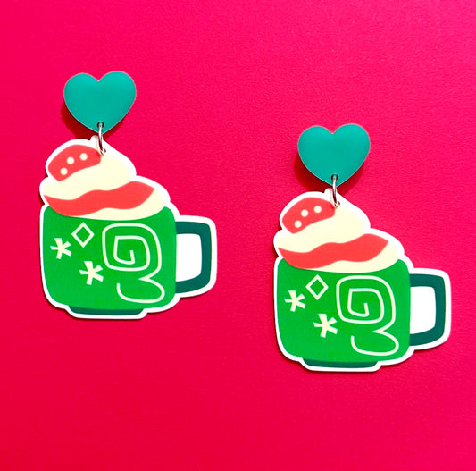 Holiday Teacup Drop Earrings