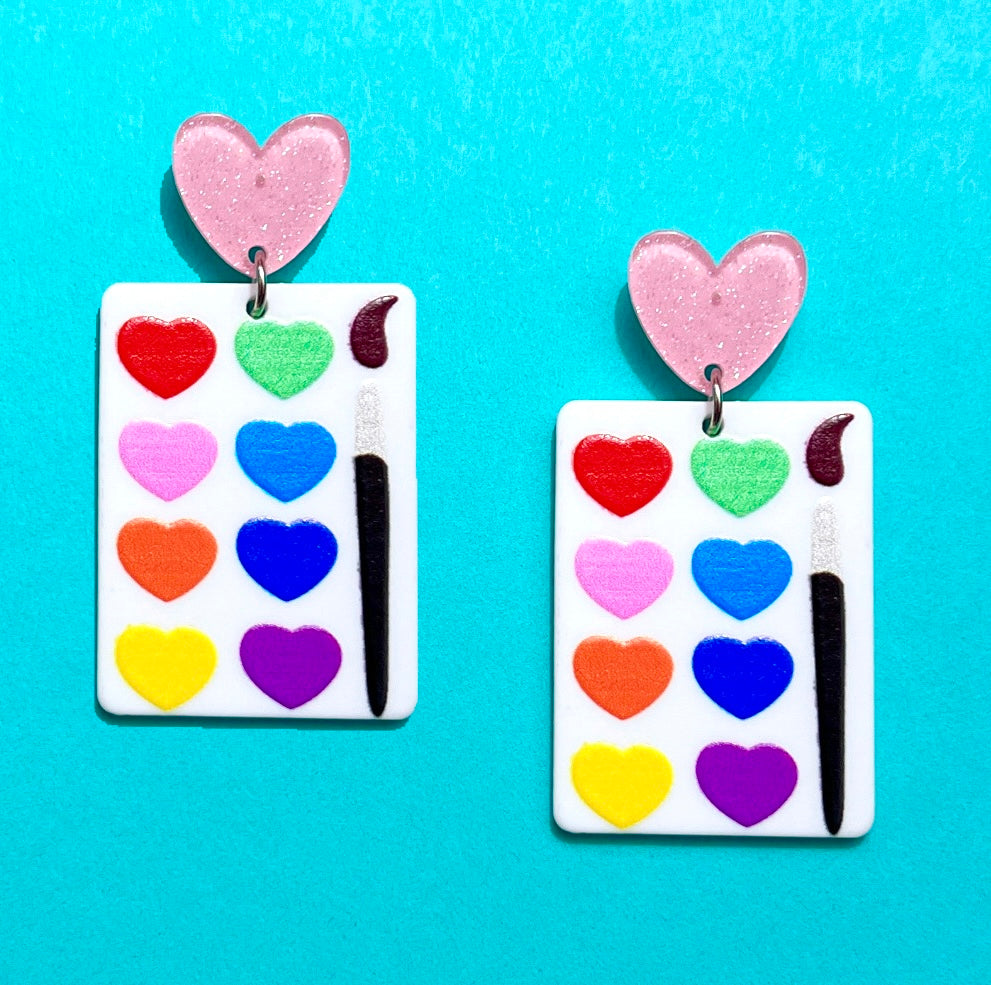 Heart Watercolor Paint Palette