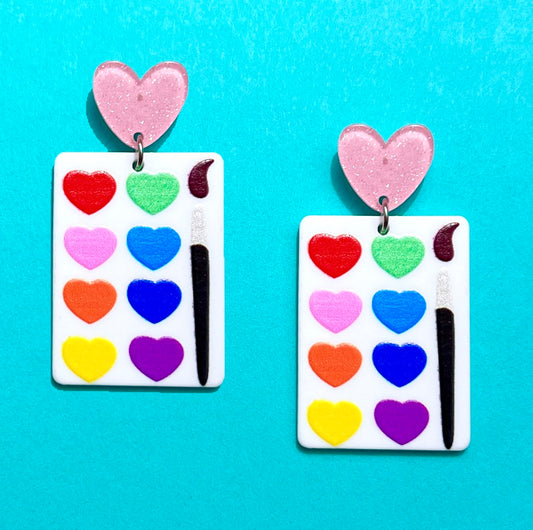 Heart Watercolor Paint Palette