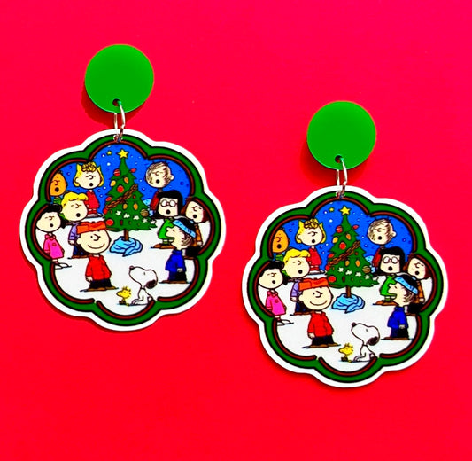 Peanuts Christmas Drop Earrings