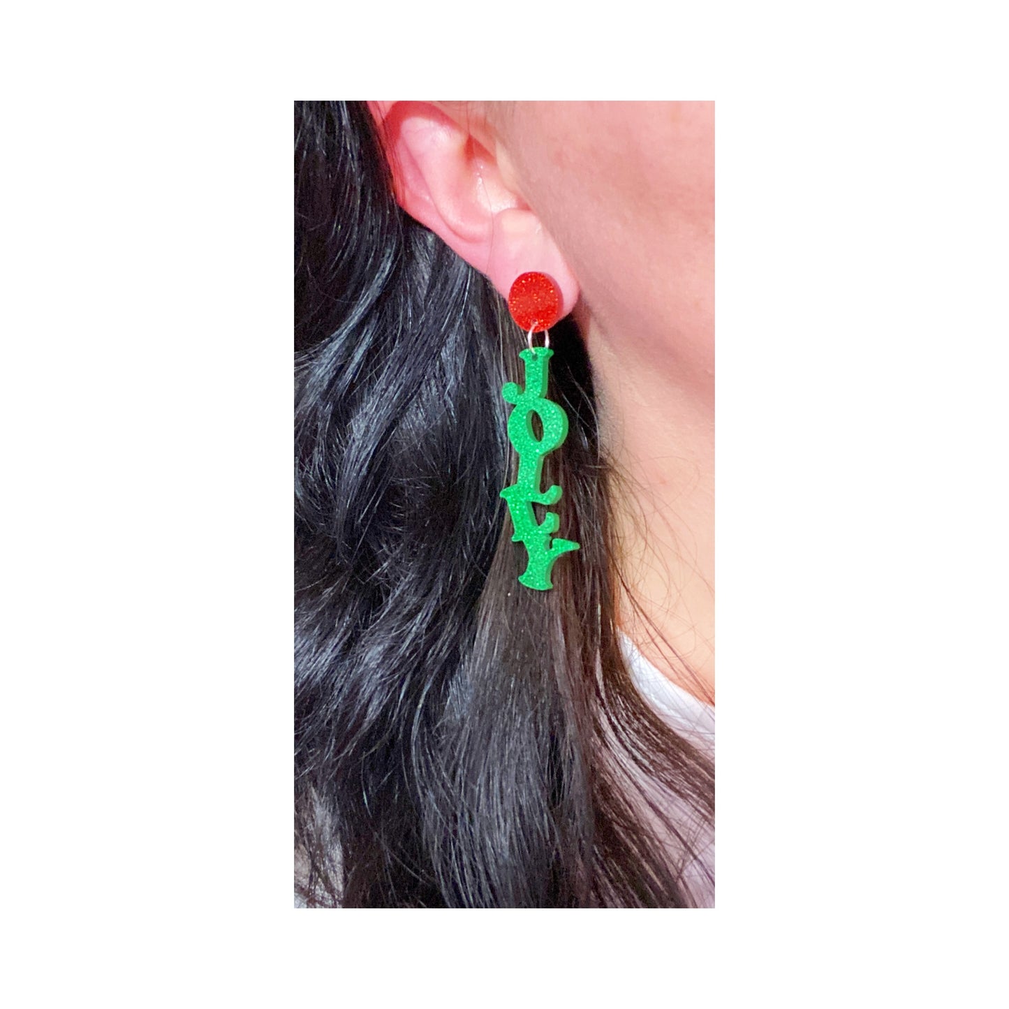 FREE GIFT - Merry & Jolly Red/Green Sparkle Holiday Drop Earrings