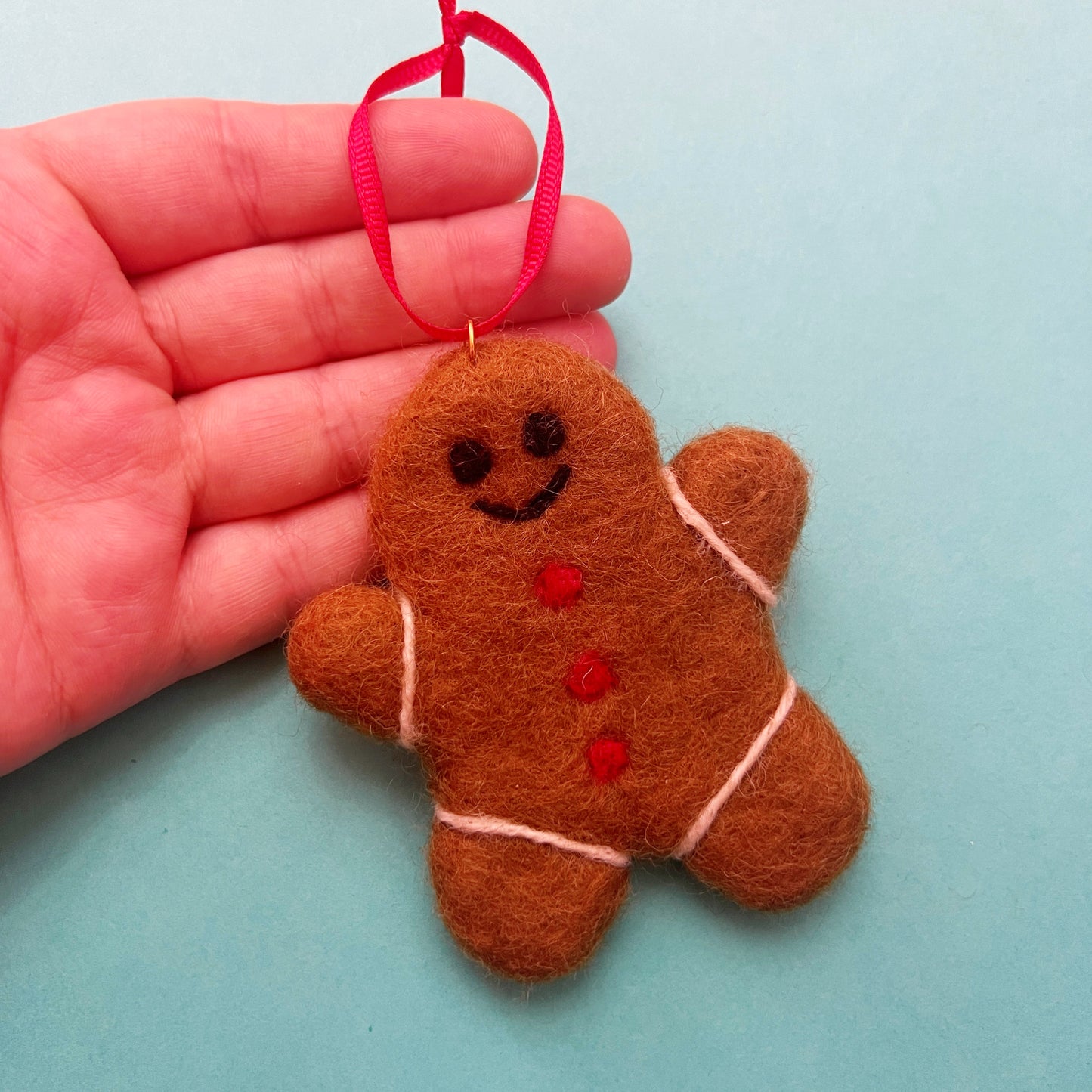 Gingerbread Man Wool Felt Ornament