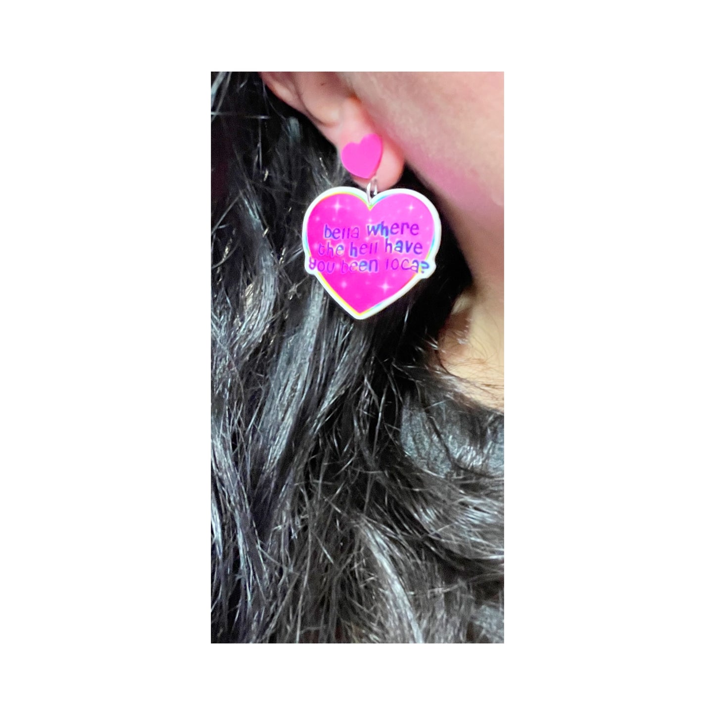 Bella Loca Heart Acrylic Drop Earrings