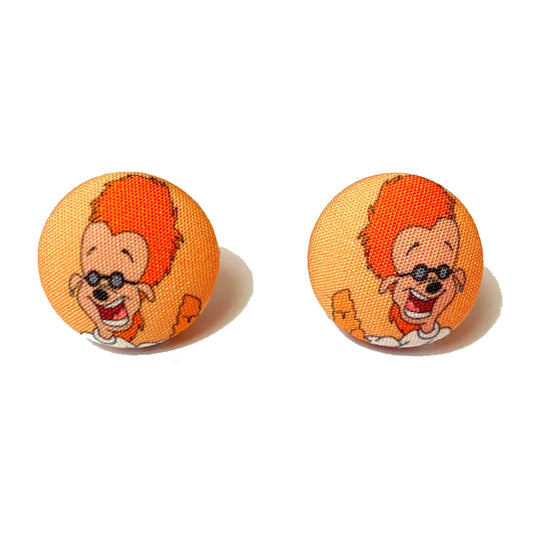 Cheeza Fabric Button Earrings