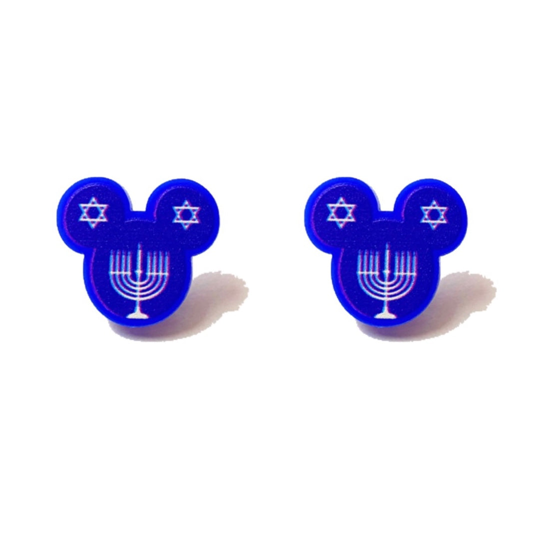 Hanukkah Mouse Acrylic Post Earrings