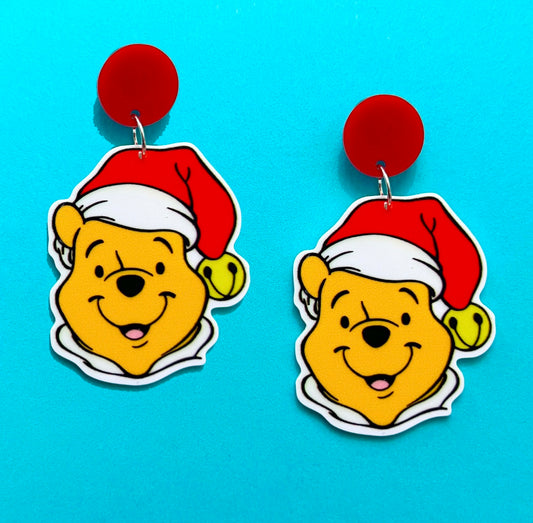 Santa Pooh Drop Earrings