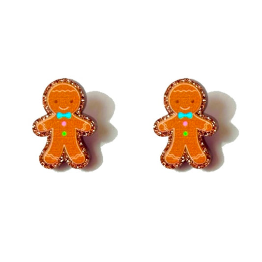 Pastel Gingerbread Sparkle Post Earrings