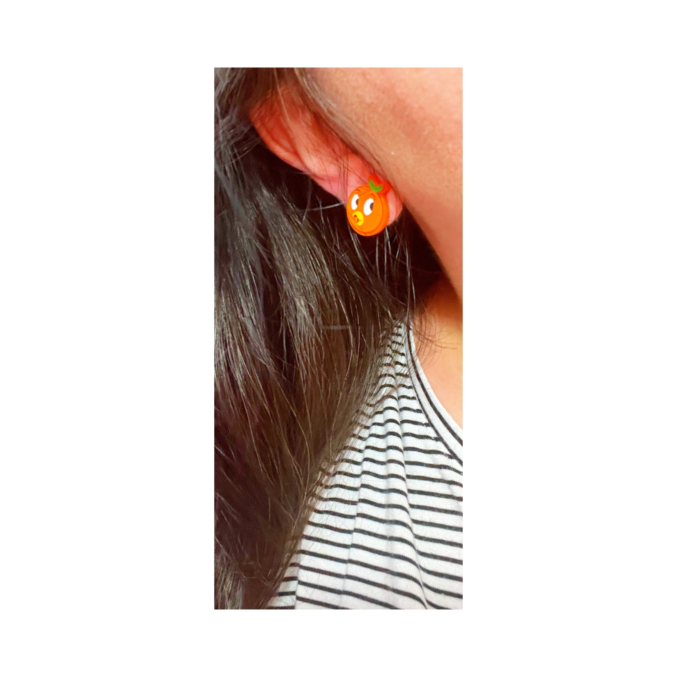 Orange Bird Inspired Acrylic Post Earrings FemmeDeBloom Jewelry Co