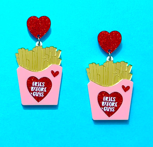 Fries Before Guys Acrylic Drop Earrings