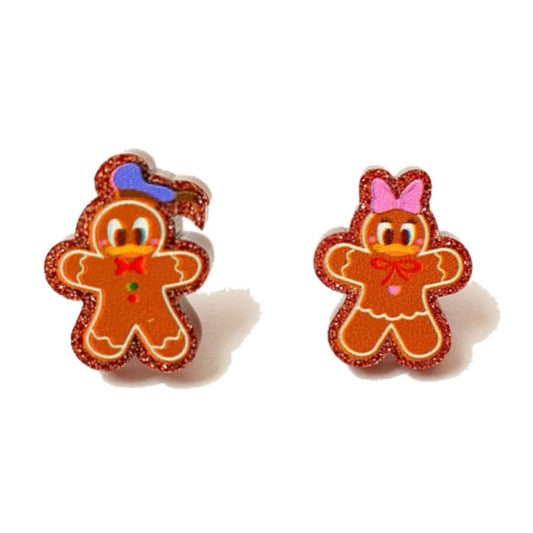 Duck Couple Gingerbread Post Earrings