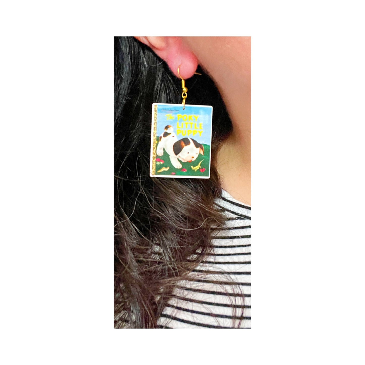 Poky Little Puppy Golden Book Drop Earrings