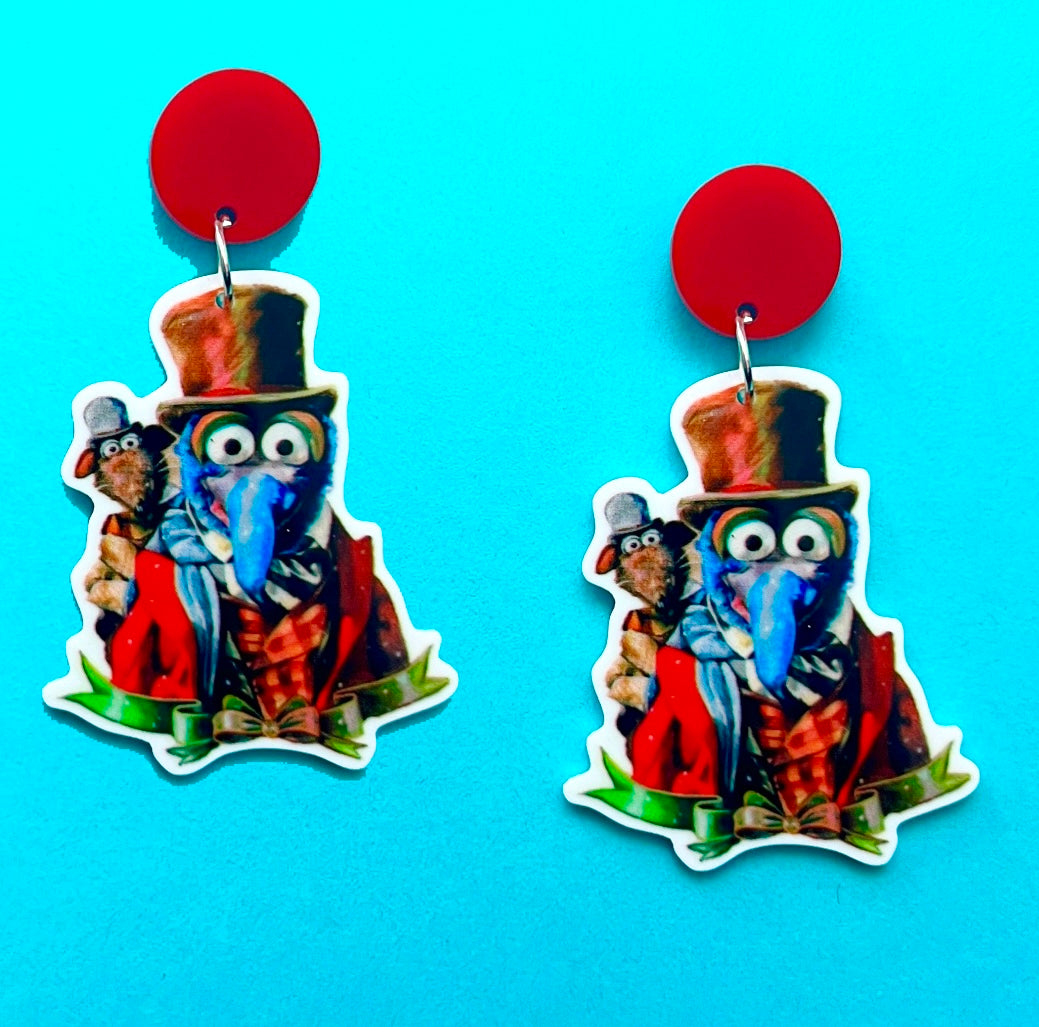 Gonzo & Rizzo Christmas Carol Drop Earrings