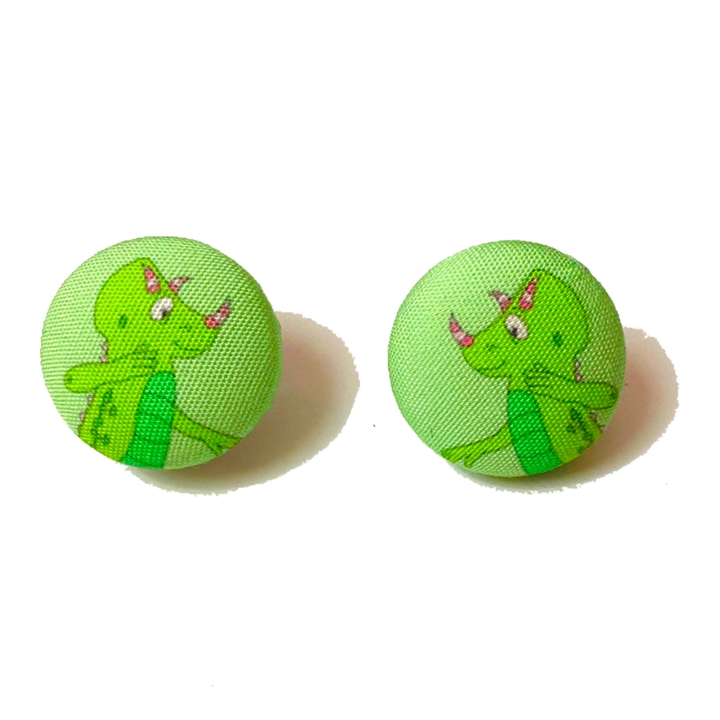 Liz Fabric Button Earrings