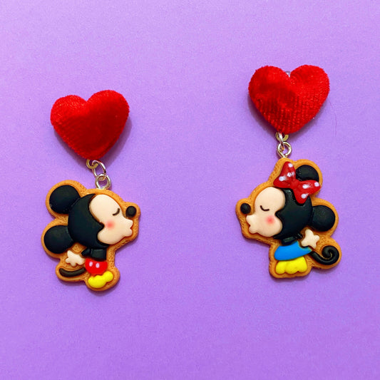 Mouse Valentine Cookie Drop Earrings